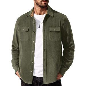 Cozy Flannel Shirt Men Long Sleeve Cotton Plaid Jacket